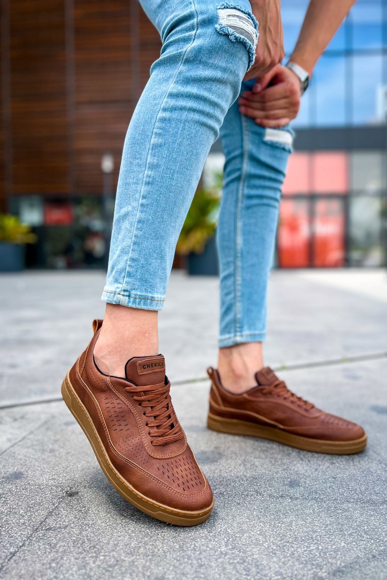 Ανδρικά ταμπά Sneakers δερματίνη με κορδόνια CH157T φωτογραφία